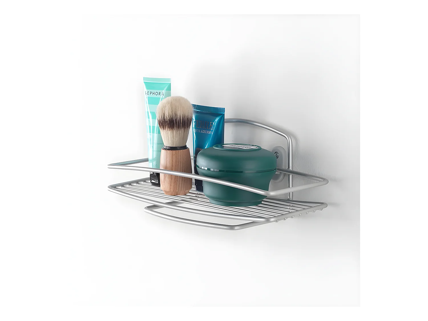 Étagère de Salle de Bain 1 Niveau Série ONDA de Metaltex. Finition Polytherm® Couleur Argent