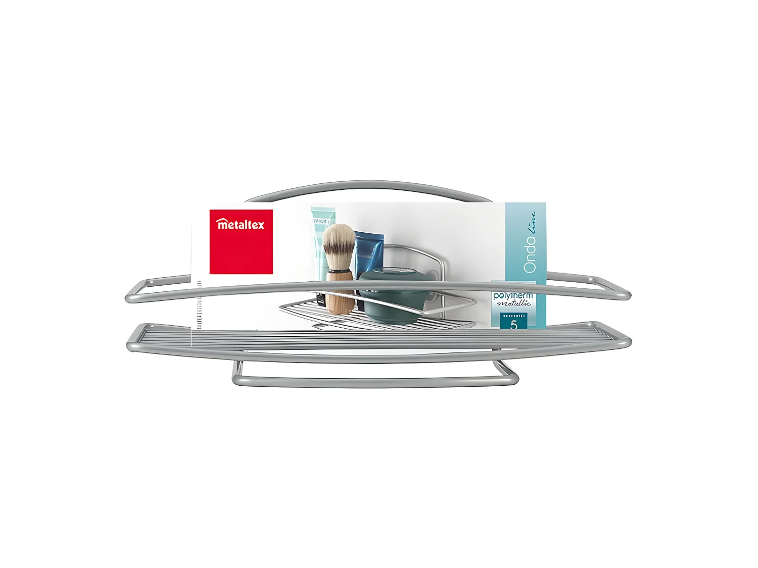 Étagère de Salle de Bain 1 Niveau Série ONDA de Metaltex. Finition Polytherm® Couleur Argent