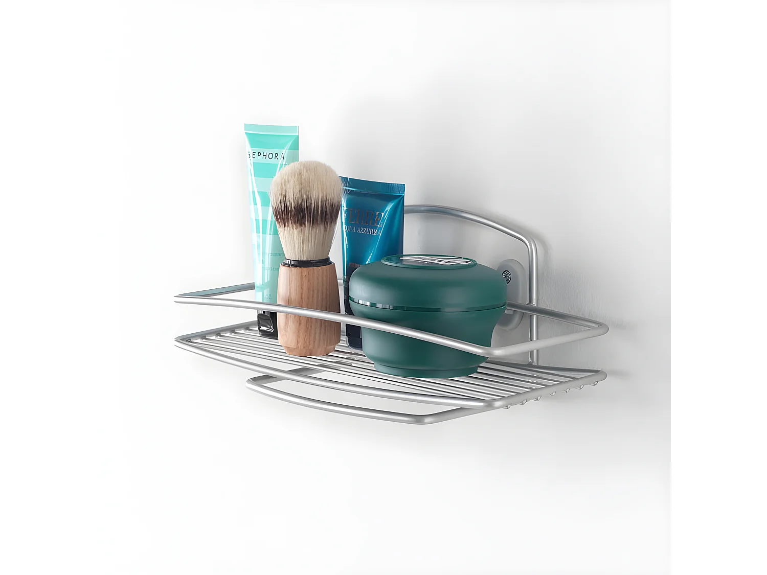 Badkamerrek 1 Niveau ONDA Metaltex Zilver Zwart 26x11x11 cm