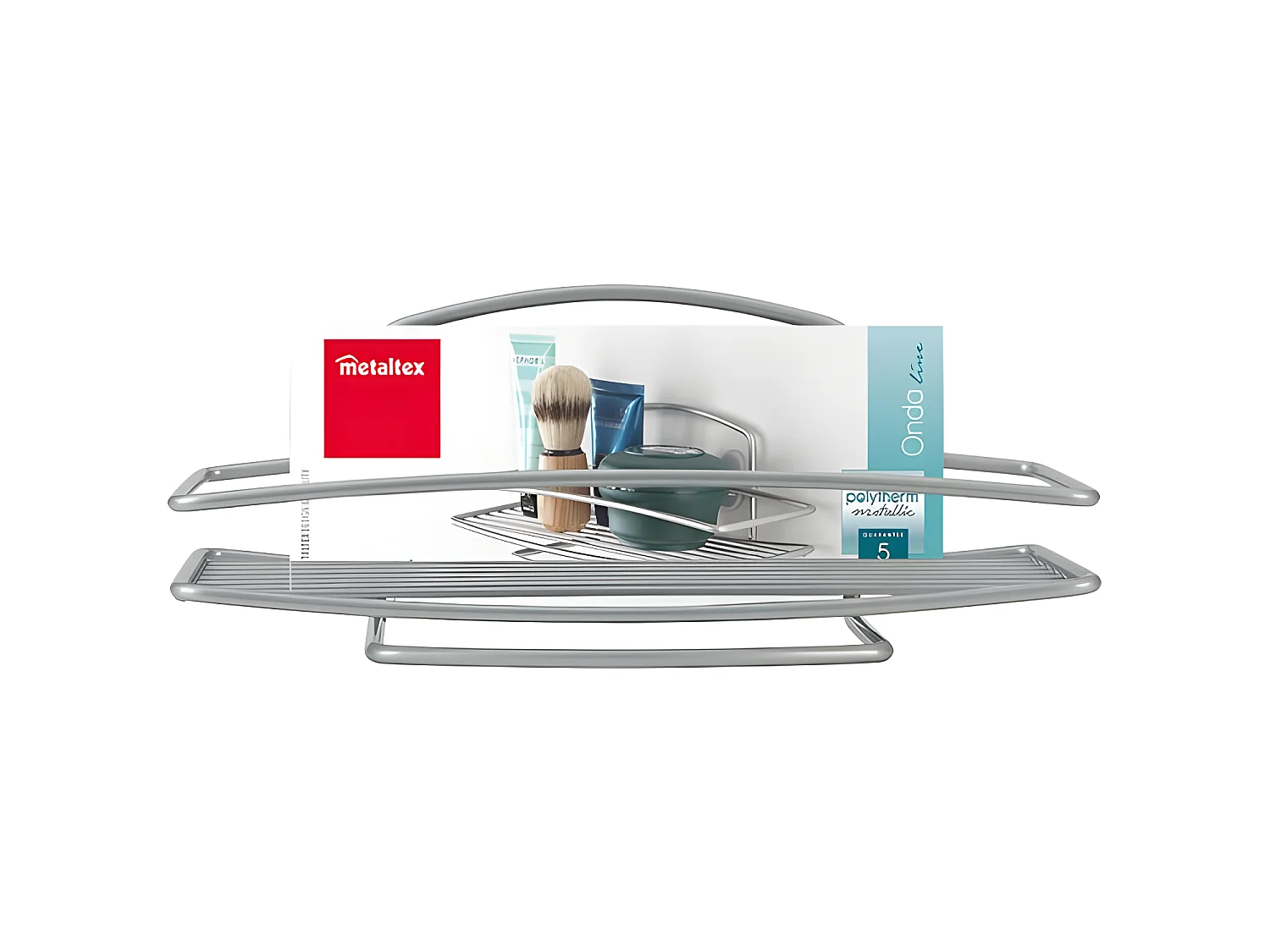 Badkamerrek 1 Niveau ONDA Metaltex Zilver Zwart 26x11x11 cm