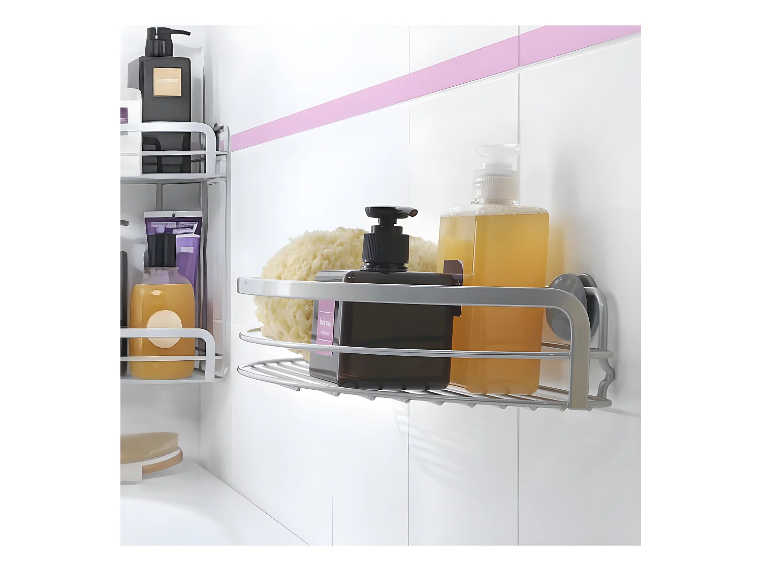 Estante de Banheiro Semi-Circular VIVA Metaltex Polytherm® Prateado