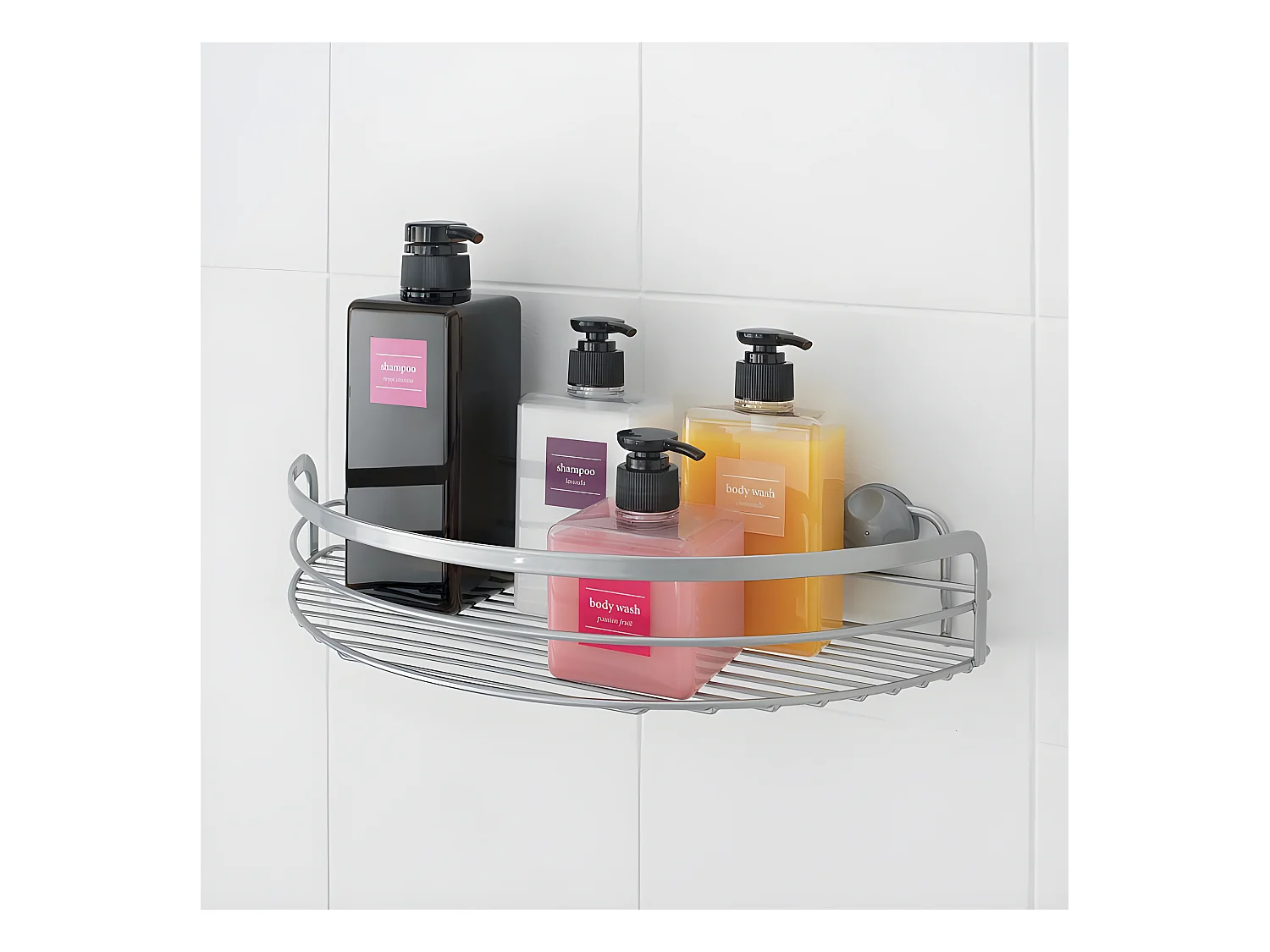 Estante de Banheiro Semi-Circular VIVA Metaltex Polytherm® Prateado