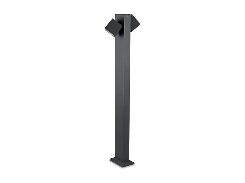 LEDS C4 Balise Ip65 Cubus Bollard Led 22W Blanc Chaud - 3000K On-Off Gris Urbain 1031L