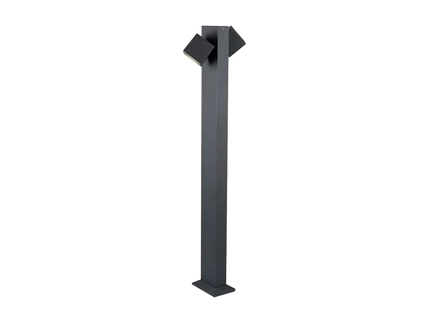 LEDS C4 Balise Ip65 Cubus Bollard Led 22W Blanc Chaud - 3000K On-Off Gris Urbain 1031L