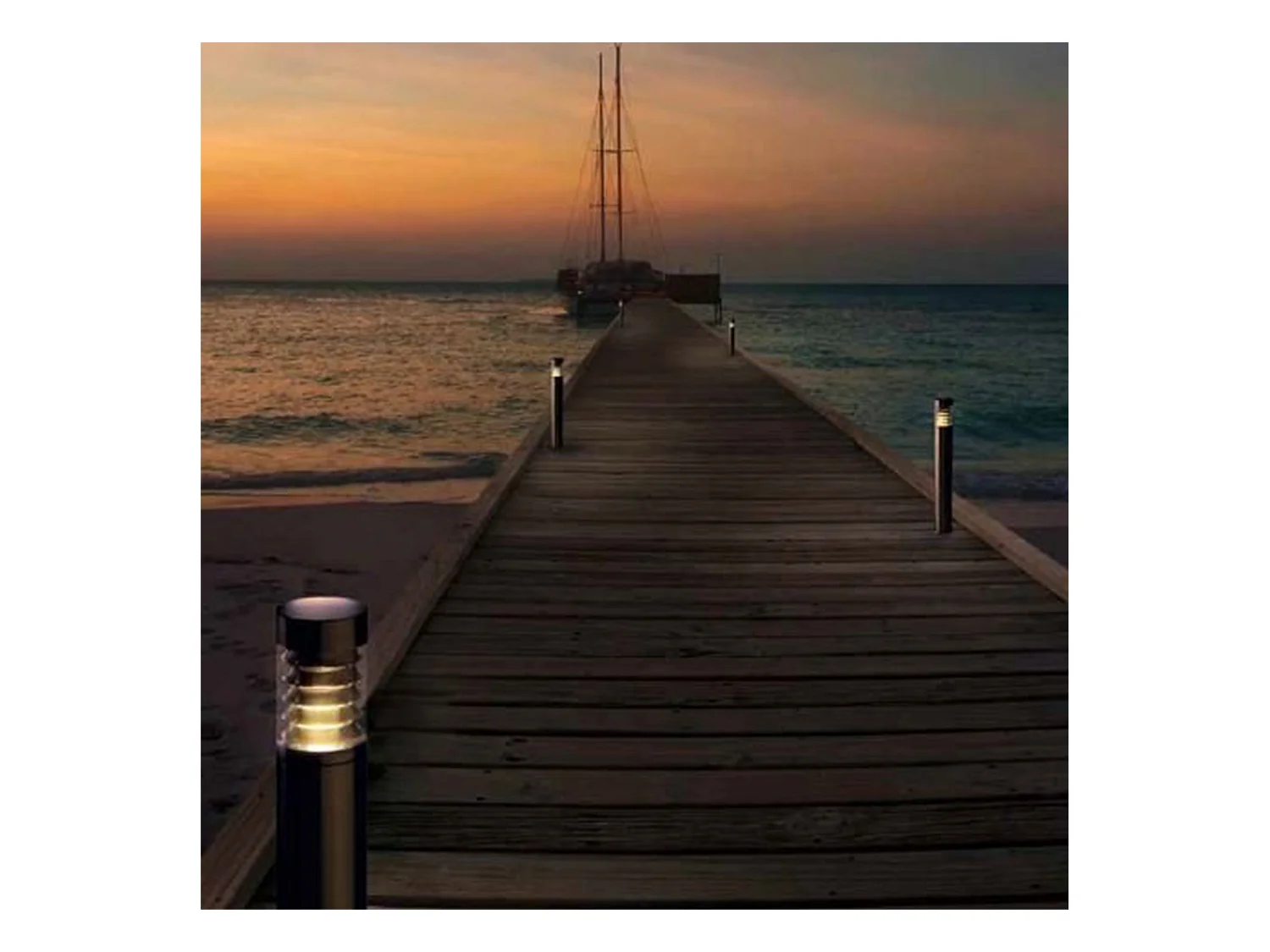 LEDS C4 Balise Ip54 Priap 500Mm E27 15W Acier Inox Aisi 316 141Lm