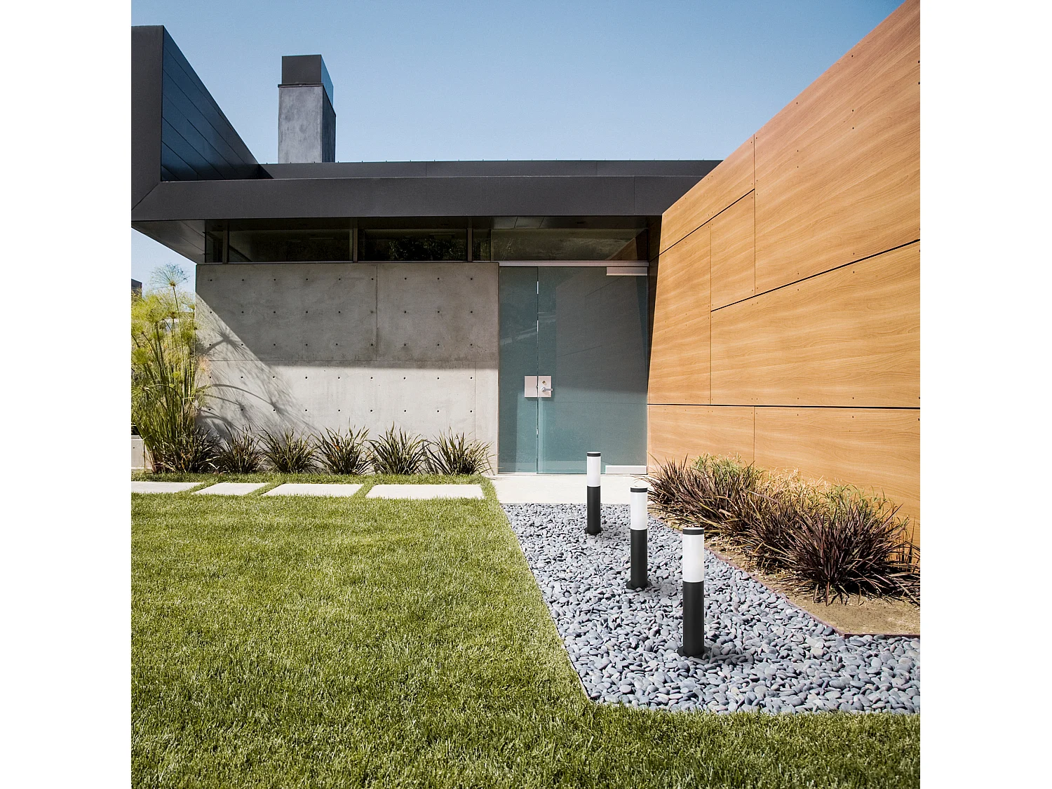 FORLIGHT Balise de Jardin Ip55 Koral 450Mm E27 15W Gris Urbain 1485Lm