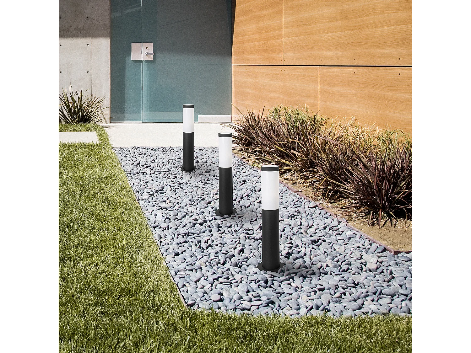 FORLIGHT Balise de Jardin Ip55 Koral 450Mm E27 15W Gris Urbain 1485Lm