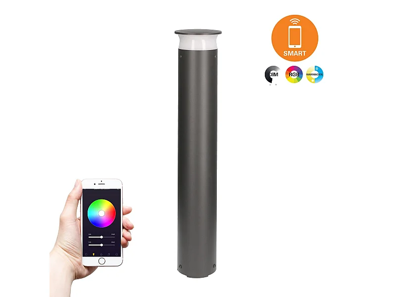 FORLIGHT Balise de Jardin Ip65 Zip Led 3.,Na.,Naw Rgb Gris Urbain 55Lm