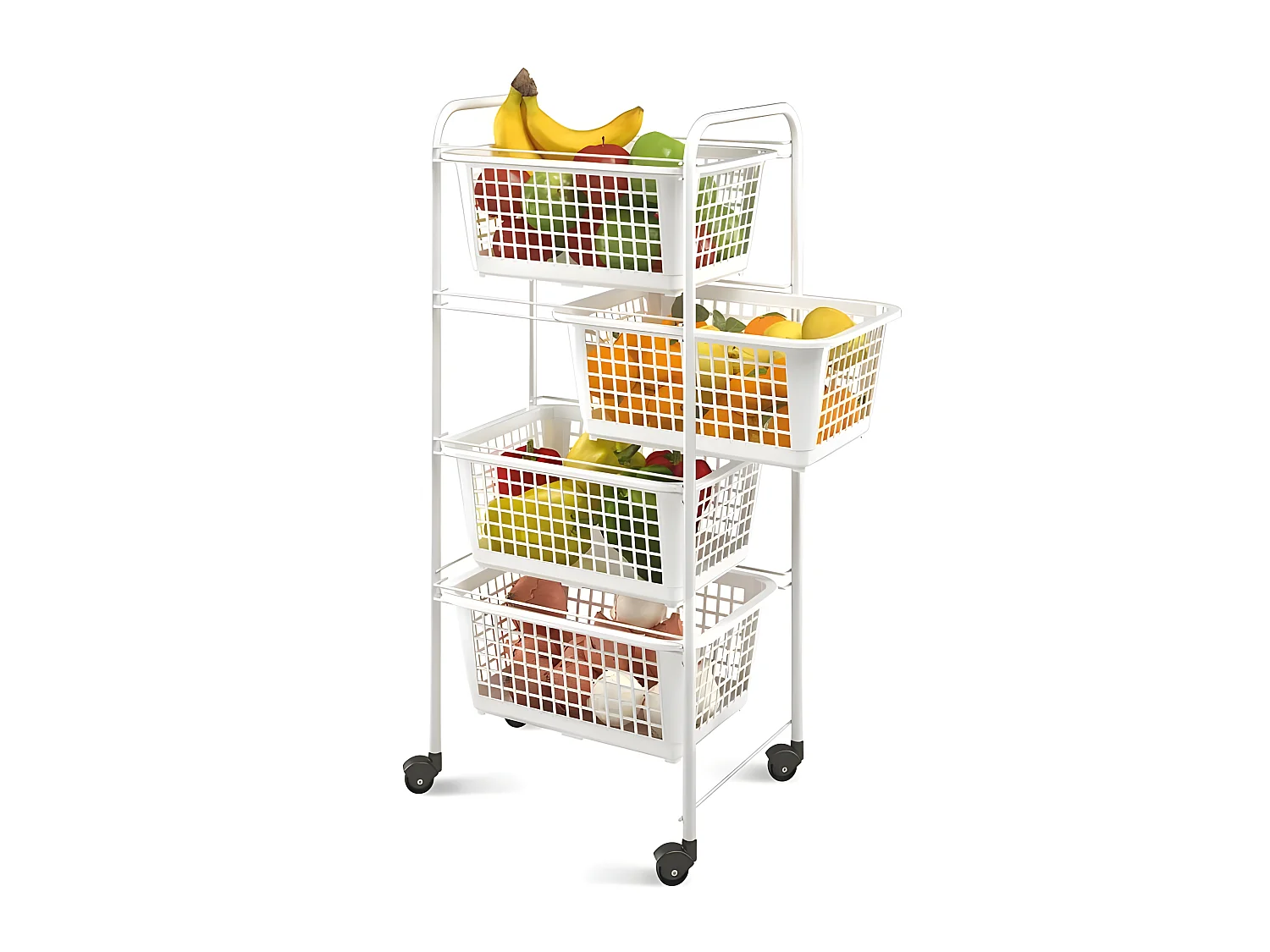 Panier Multifonction 4 Corbeilles Amovibles MIAMI de Metaltex. Couleur Blanc