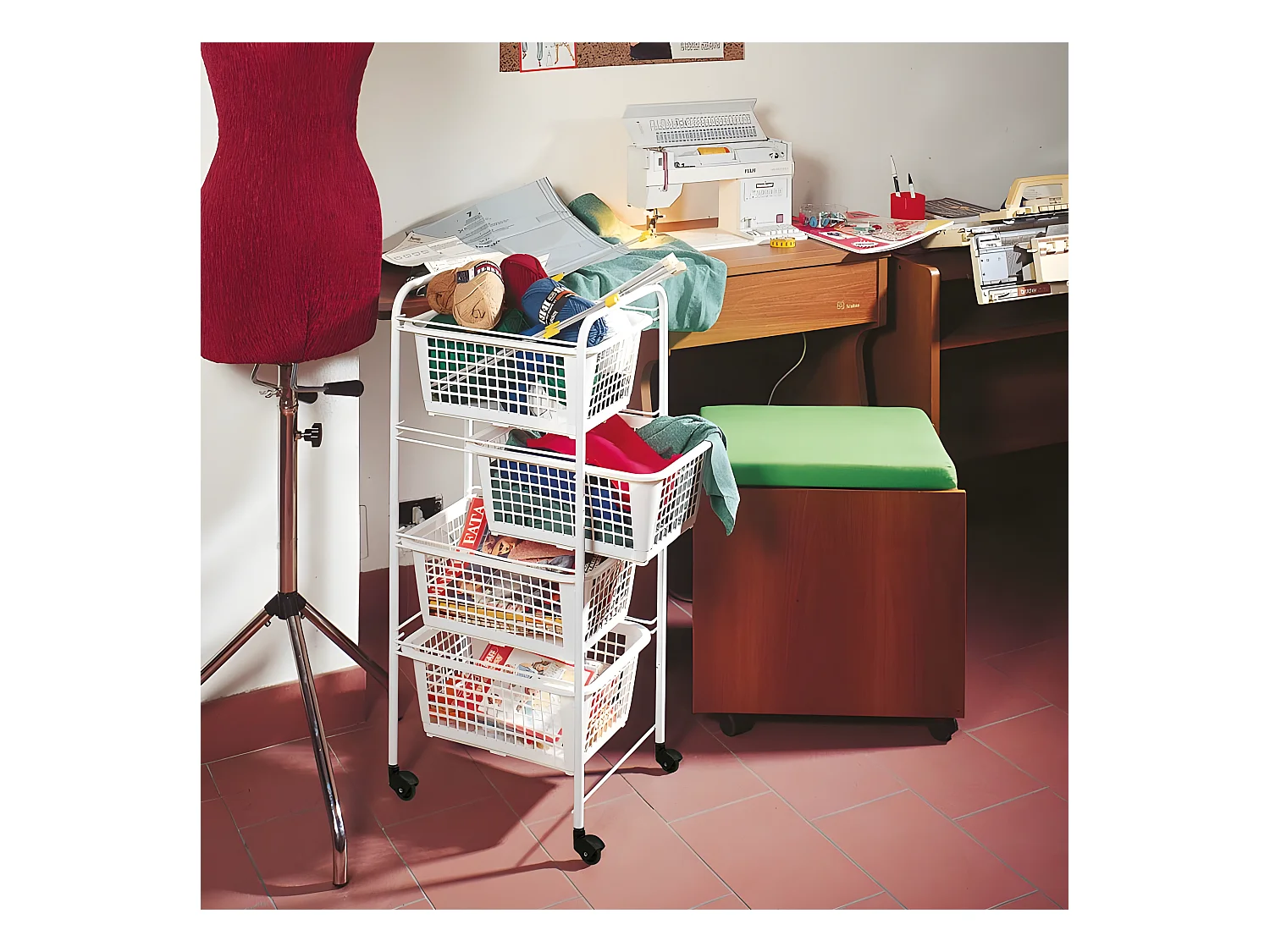 Panier Multifonction 4 Corbeilles Amovibles MIAMI de Metaltex. Couleur Blanc