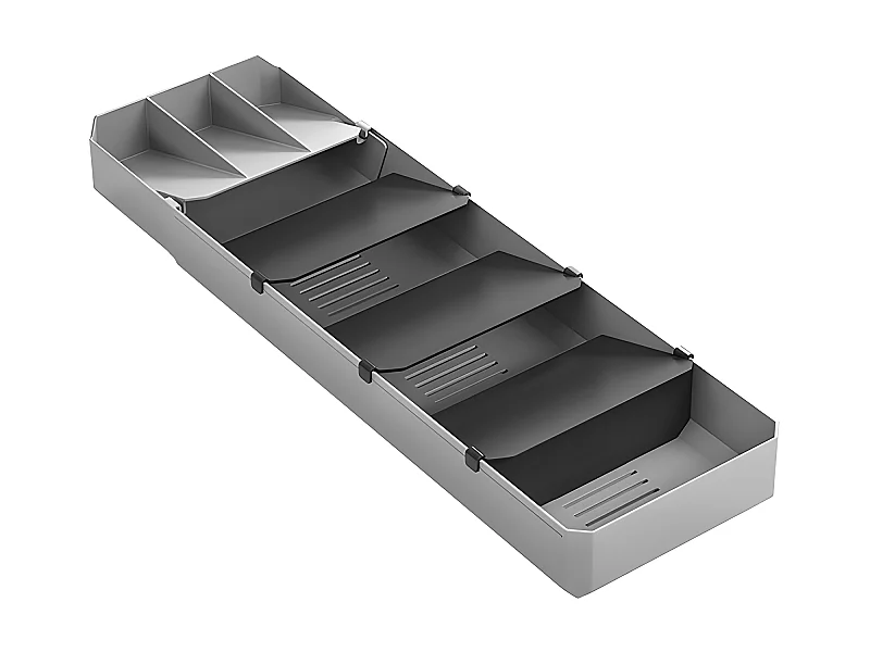 Verstelbare Bestekorganizer UNI FIT Metaltex Grijs Kunststof ABS + PP 90 stuks 40/49x6x15 cm