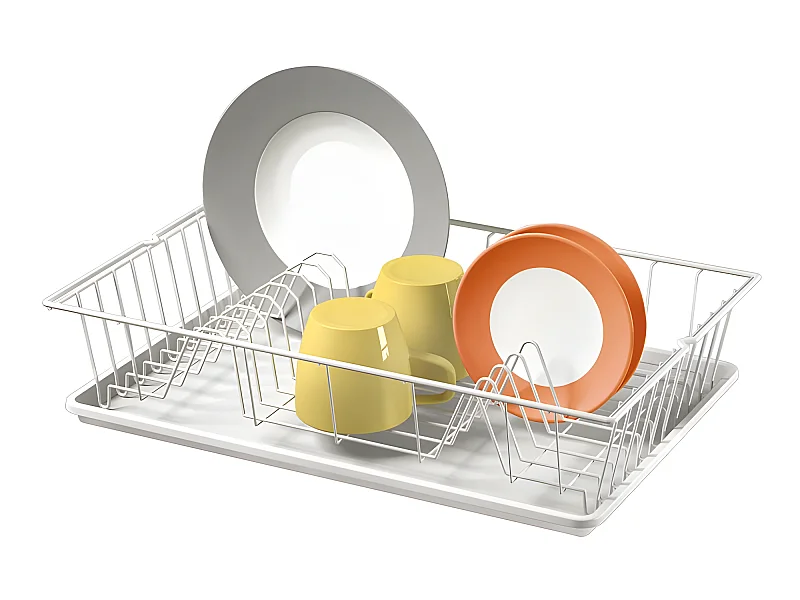 Abtropfgestell GERMATEX + Tablett WEISS 48x30 cm - Hergestellt in Italien