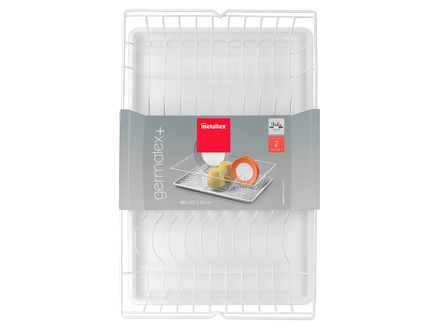 Escorredor GERMATEX + bandeja BRANCA 48x30 cm - Fabricado em Itália