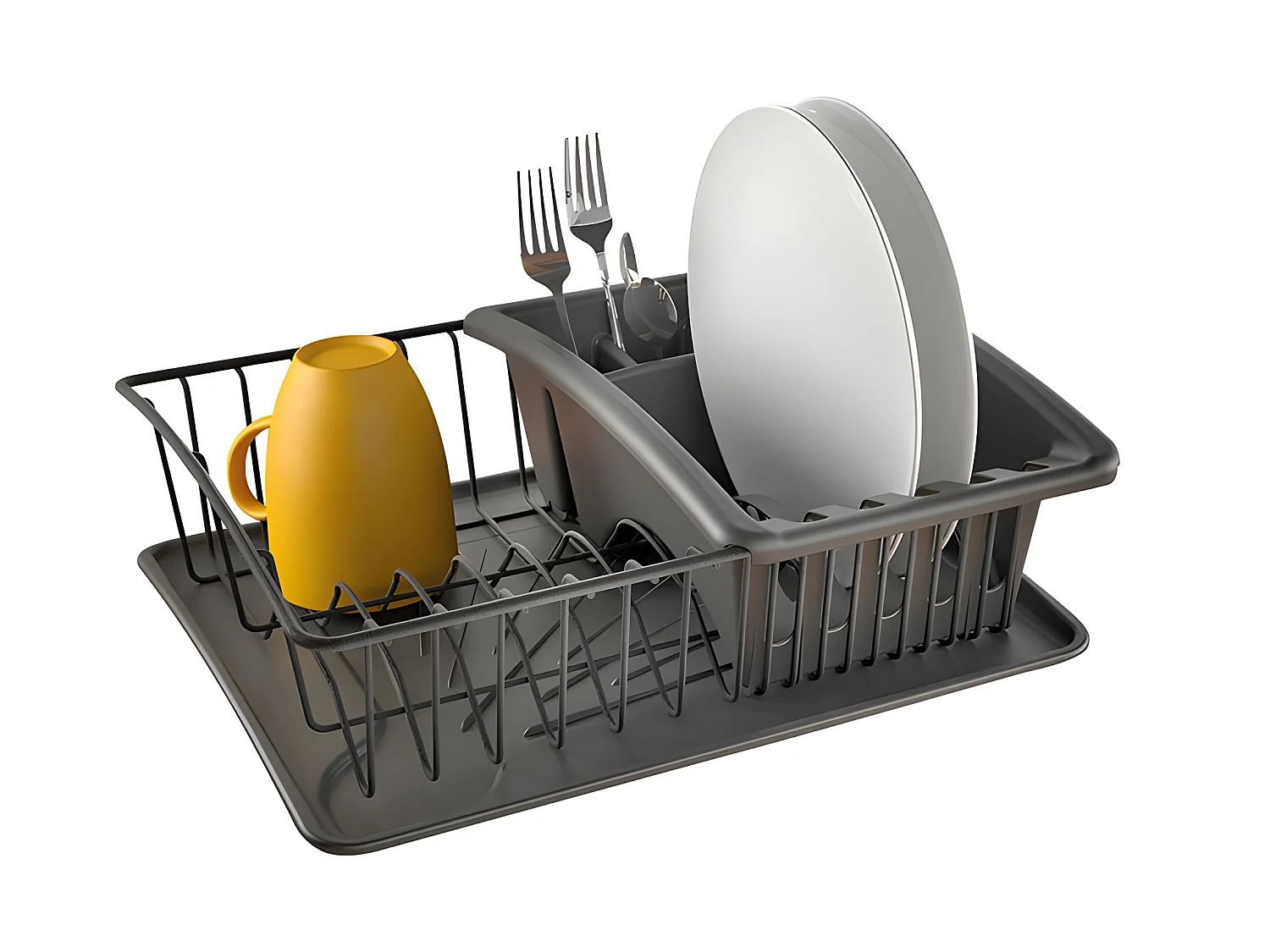 Escorredor de Louça Aquatex Plus Lava Noir Metaltex Touch-Therm 31x37x13 cm