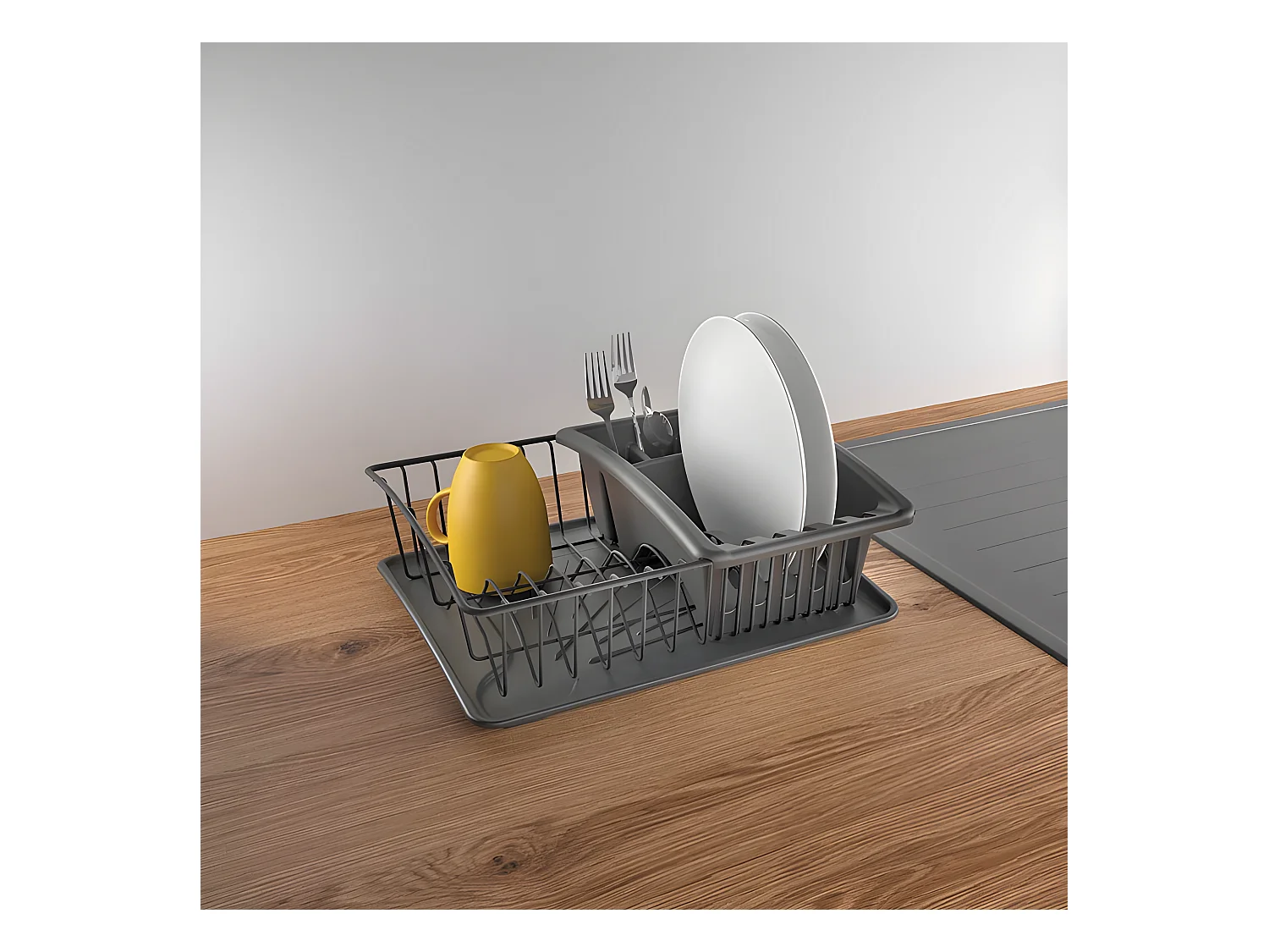 Afdruiprek Aquatex Plus Lava Noir Metaltex Touch-Therm 31x37x13 cm