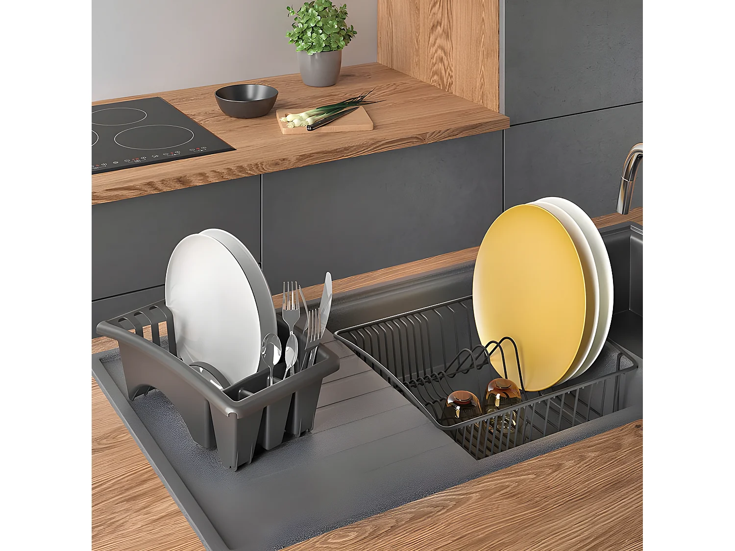 Afdruiprek Aquatex Plus Lava Noir Metaltex Touch-Therm 31x37x13 cm