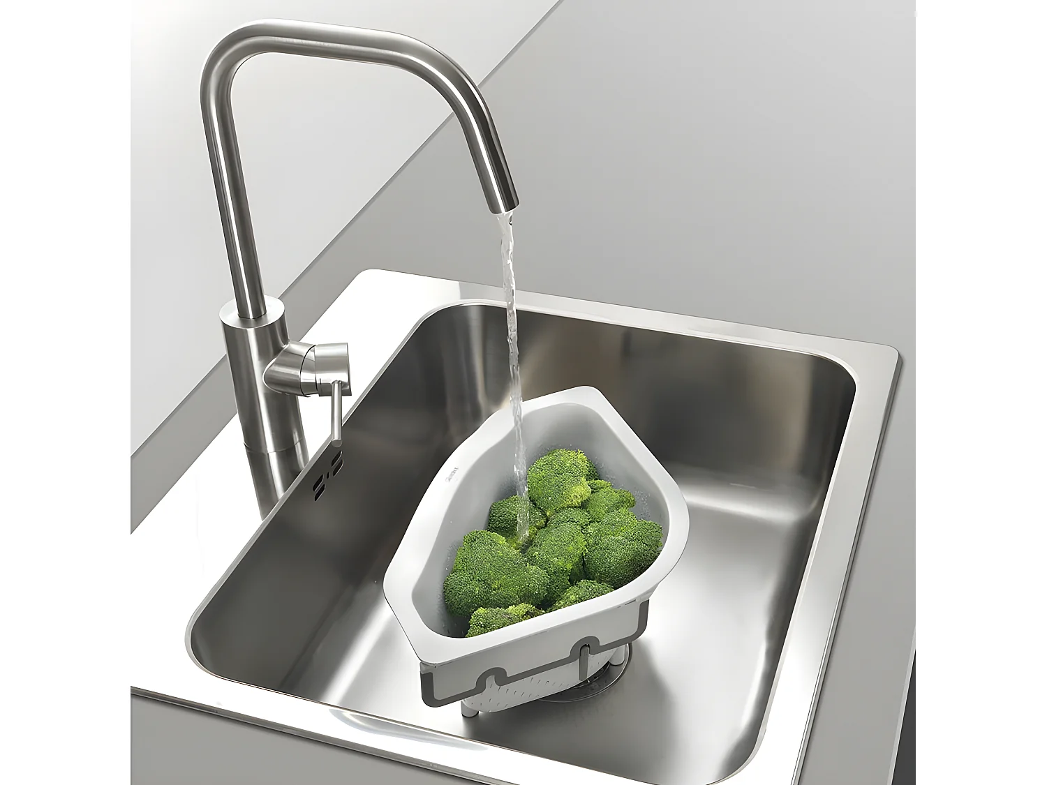 Afdruiprek voor Gootsteen DRAIN ON Metaltex 3,1 liter Grijs Multifunctioneel