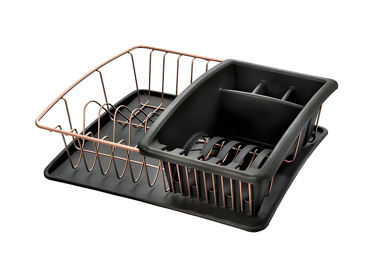 Afdruiprek en Bestekhouder van Koper AQUATEX Metaltex 31x37x13 cm