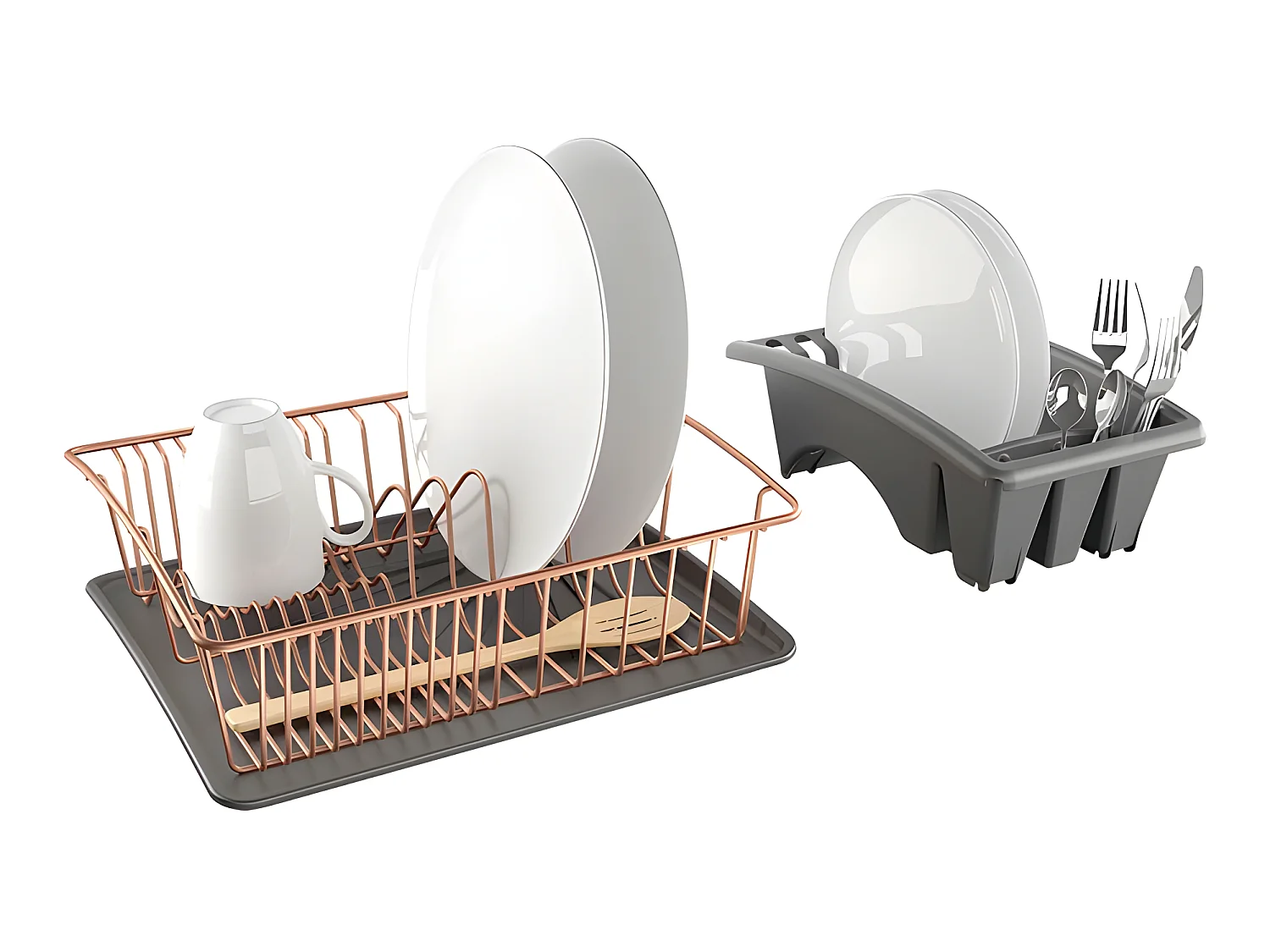 Plateau à Égouttoir et Porte-Couverts Indépendant AQUATEX COPPER de Metaltex 31x37x13 cm