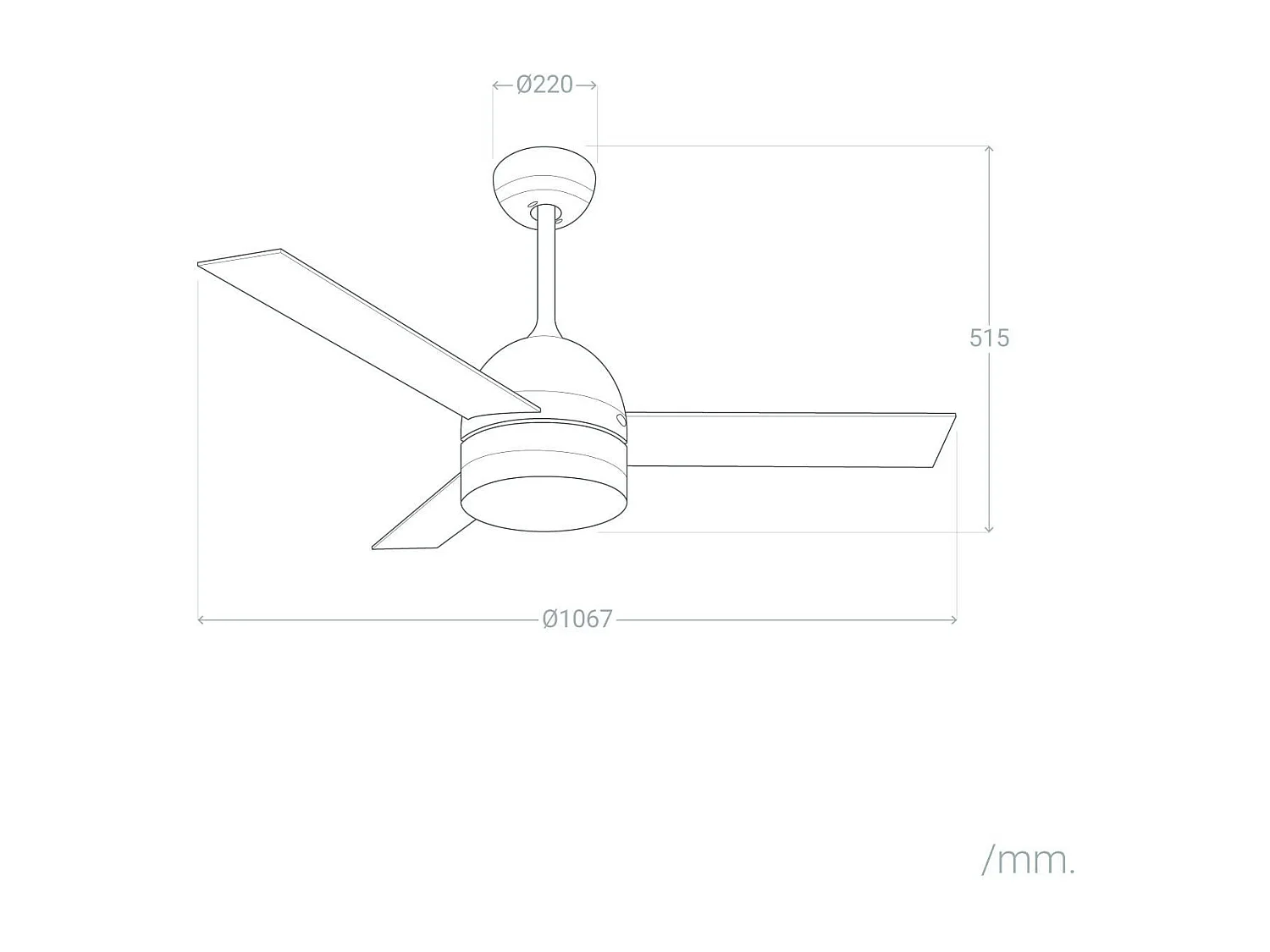 FORLIGHT Ventilateur du Plafond Inca Led 18W Blanc Chaud - 3000K Blanc Bois 1042Lm
