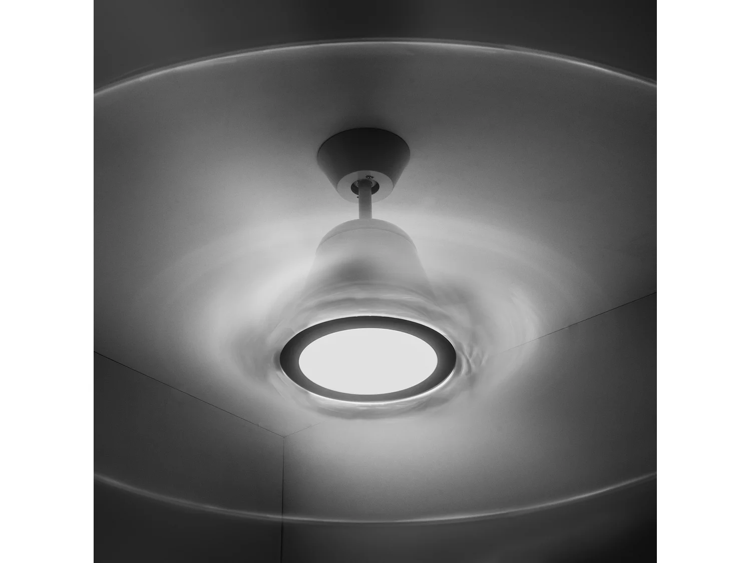 LEDS C4 Ventilateur du Plafond Ip20 Tiga Led 16.6W Blanc Chaud - 3000K On-Off Blanc Brillant Tran