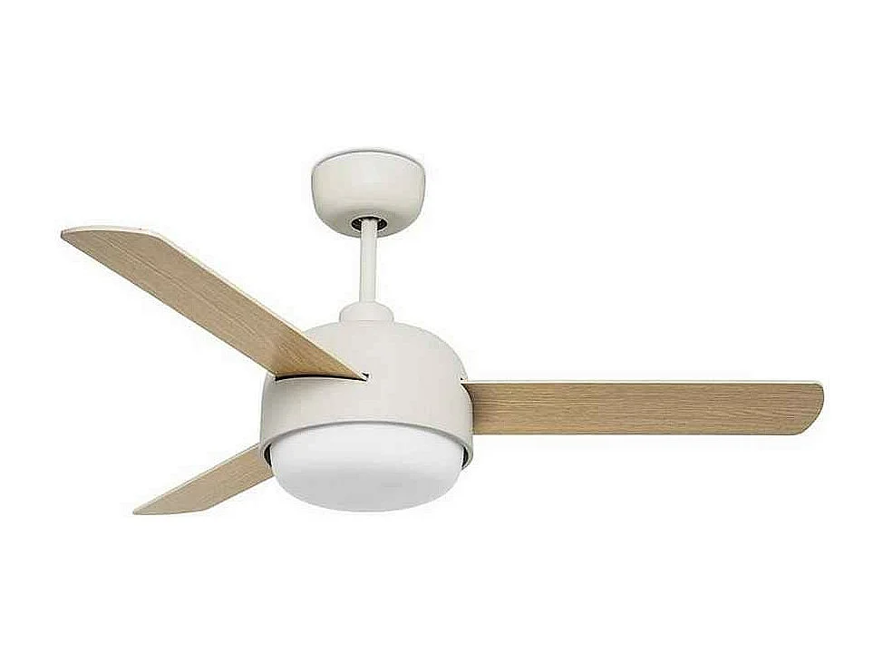 LEDS C4 Ventilateur du Plafond Ip20 Klar E27 15W Blanc Ancien Bois