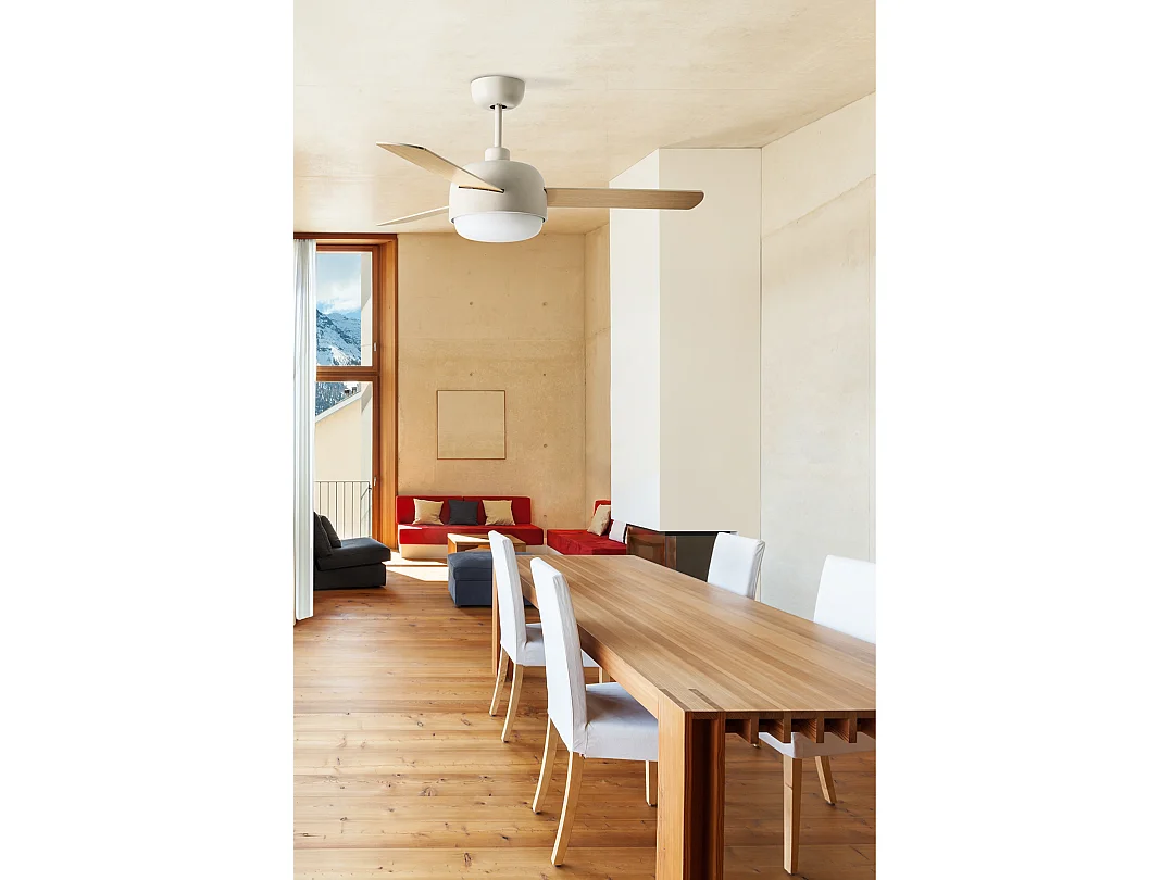 LEDS C4 Ventilateur du Plafond Ip20 Klar E27 15W Blanc Ancien Bois