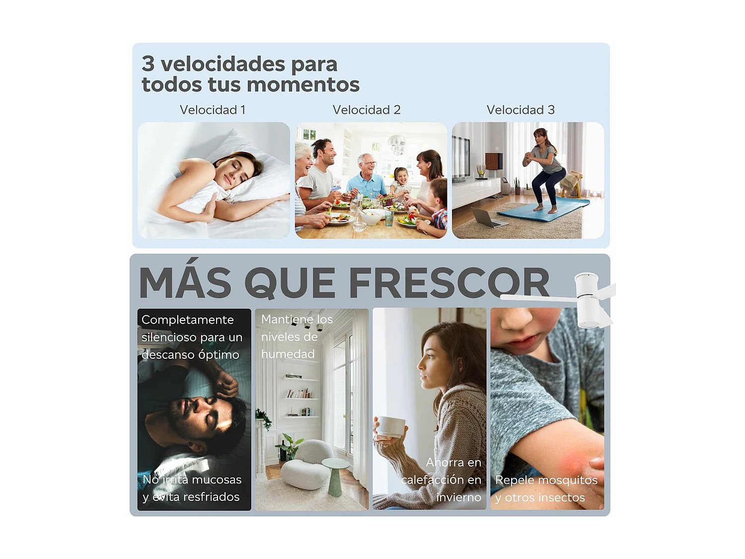 LEDS C4 Ventilateur du Plafond Ip20 Formentera E27 15W Blanc Brillant Blanc