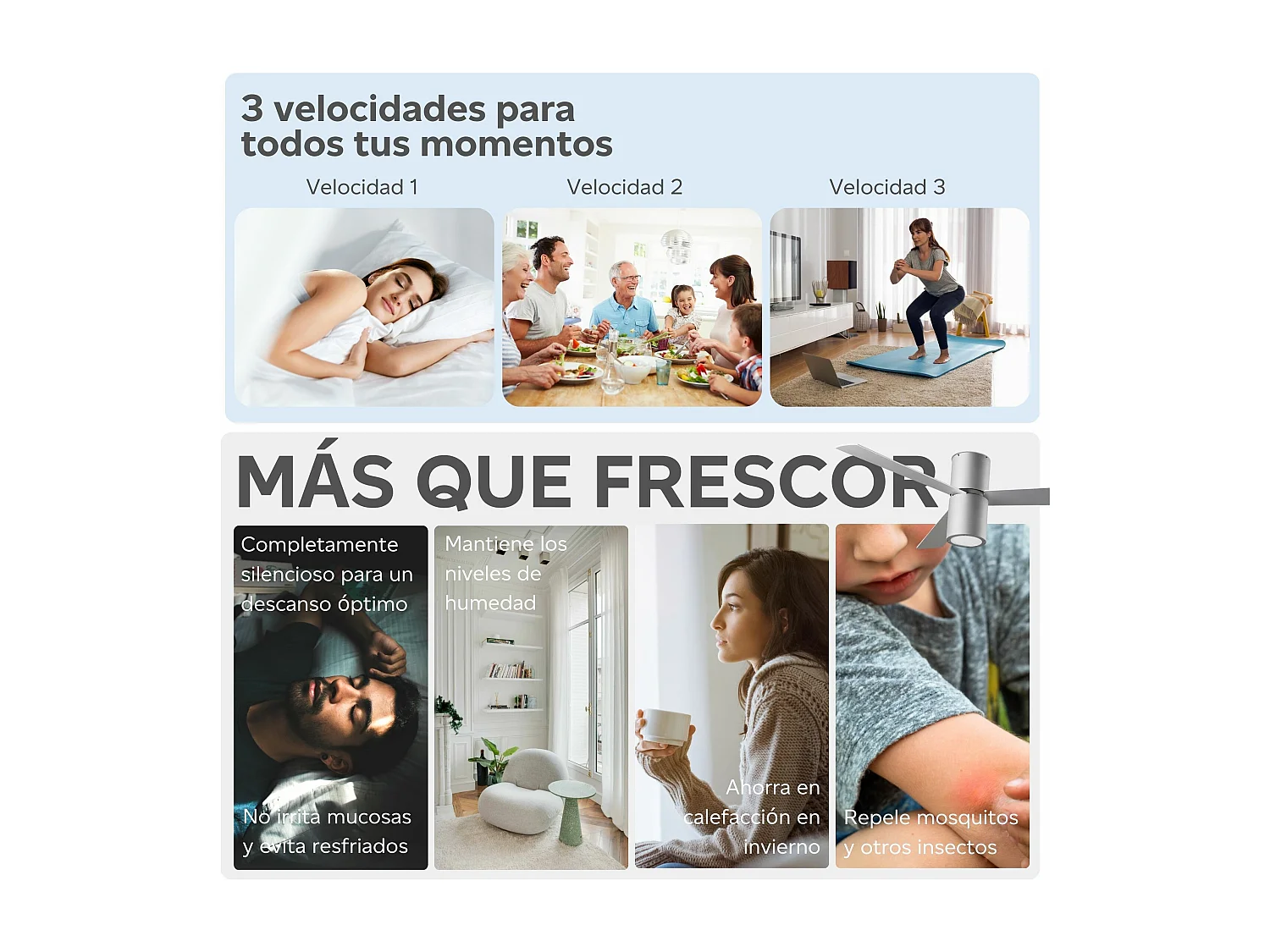 LEDS C4 Ventilateur du Plafond Ip20 Formentera E27 15W Gris Blanc