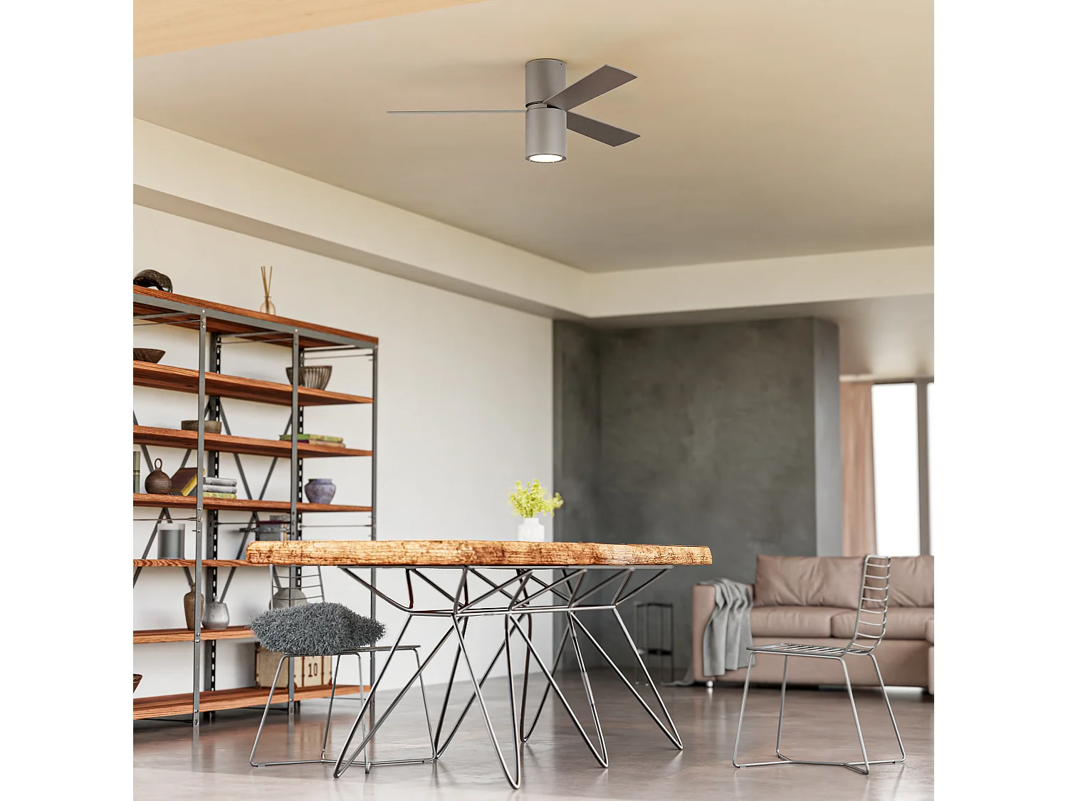 LEDS C4 Ventilateur du Plafond Ip20 Formentera E27 15W Gris Blanc