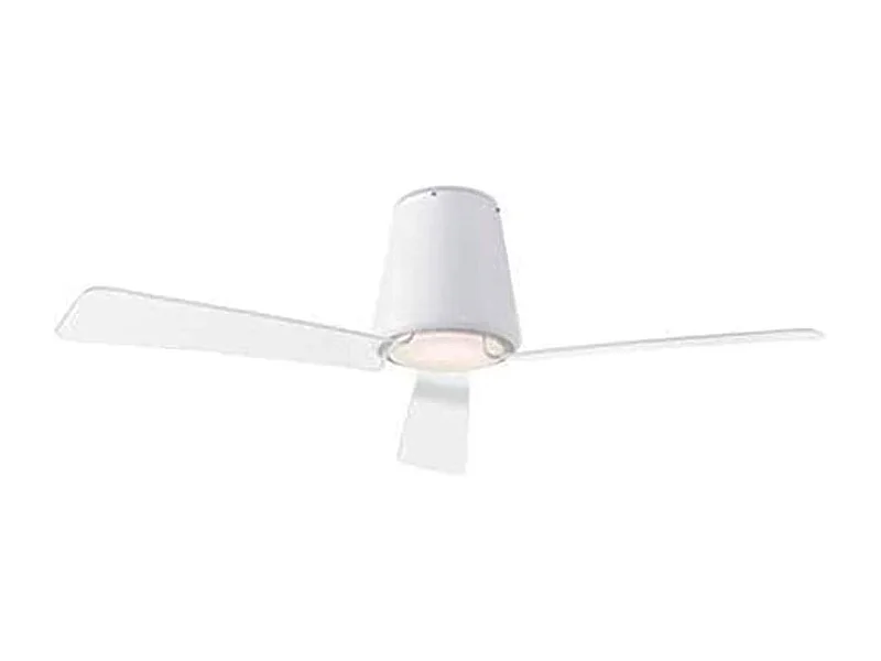 LEDS C4 Ventilateur du Plafond Ip44 Garbí Led 12.8W Blanc Chaud - 3000K On-Off Blanc Transparent