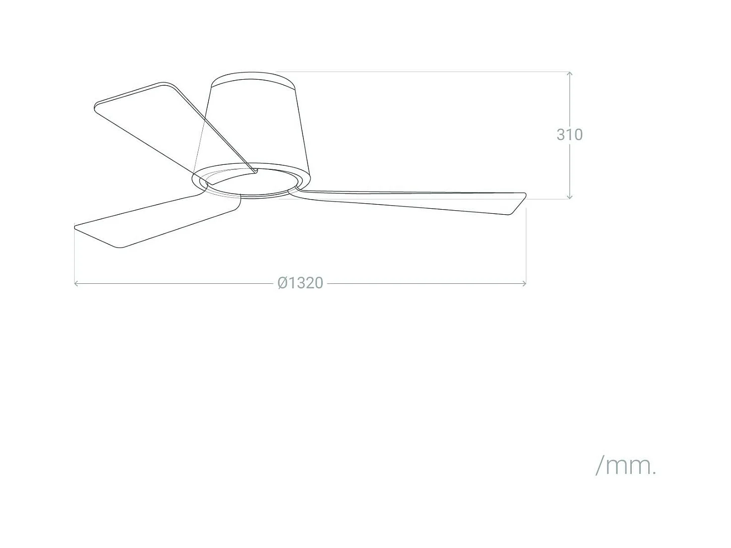 LEDS C4 Ventilateur du Plafond Ip44 Garbí Led 12.8W Blanc Chaud - 3000K On-Off Blanc Transparent