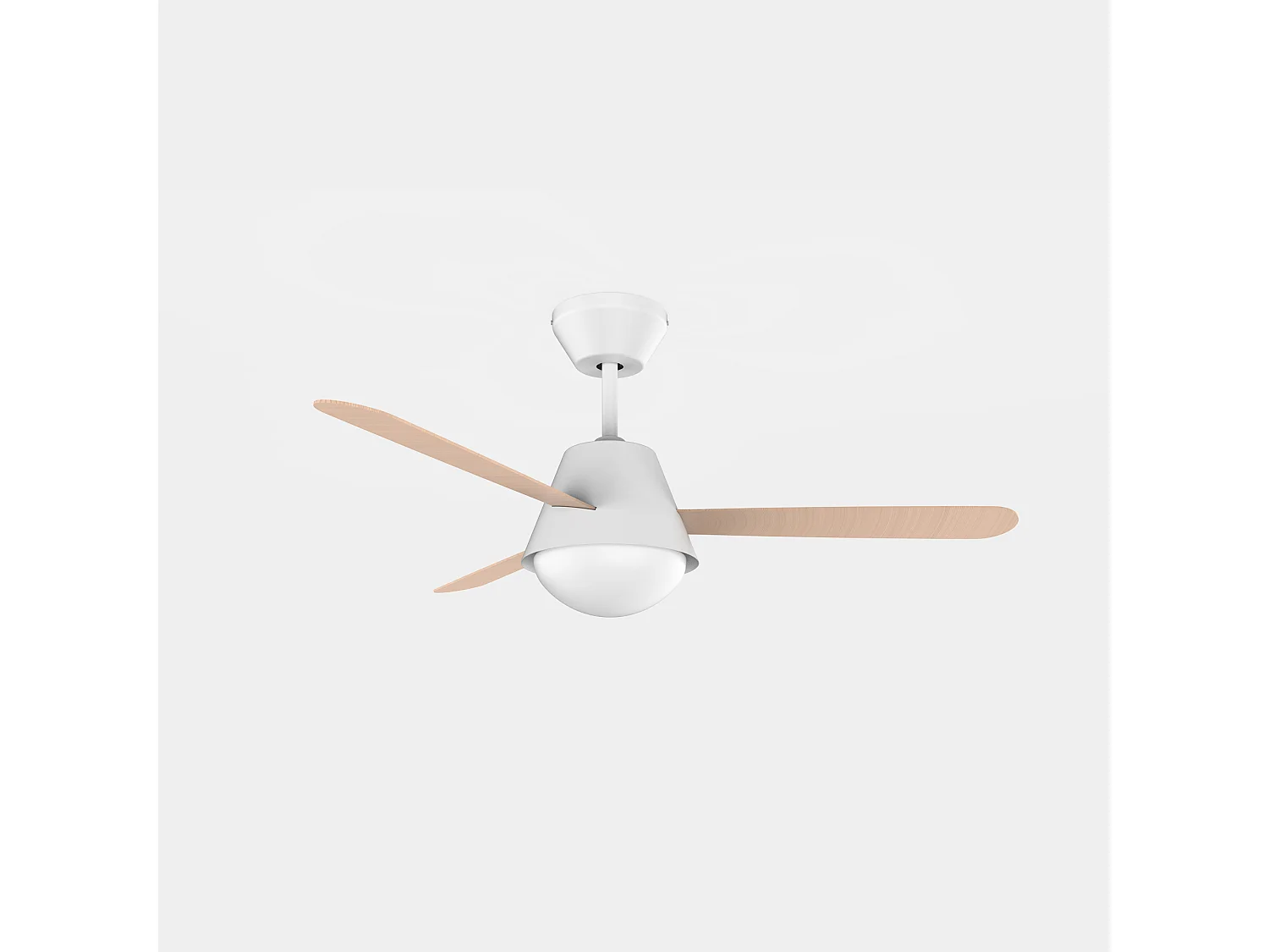 LEDS C4 Ventilateur du Plafond Ip20 Buran E27 15.,15W Blanc Bois Blond