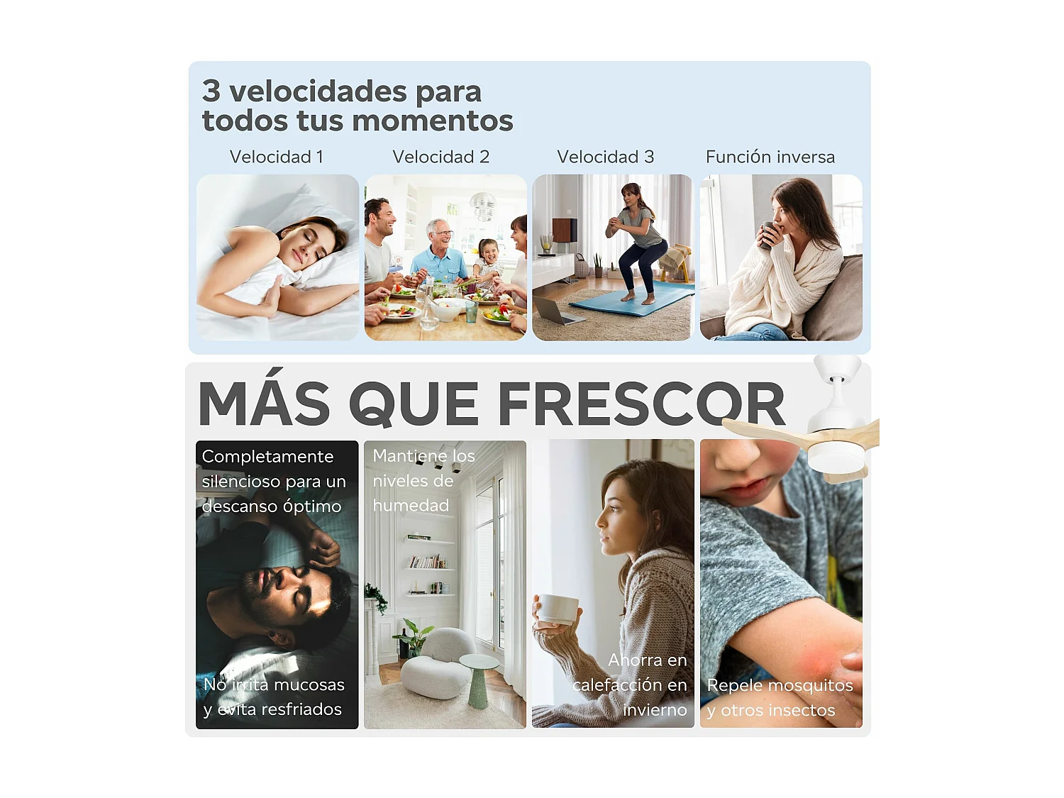 FORLIGHT Ventilateur du Plafond Borneo E27 15W Patiné Teck