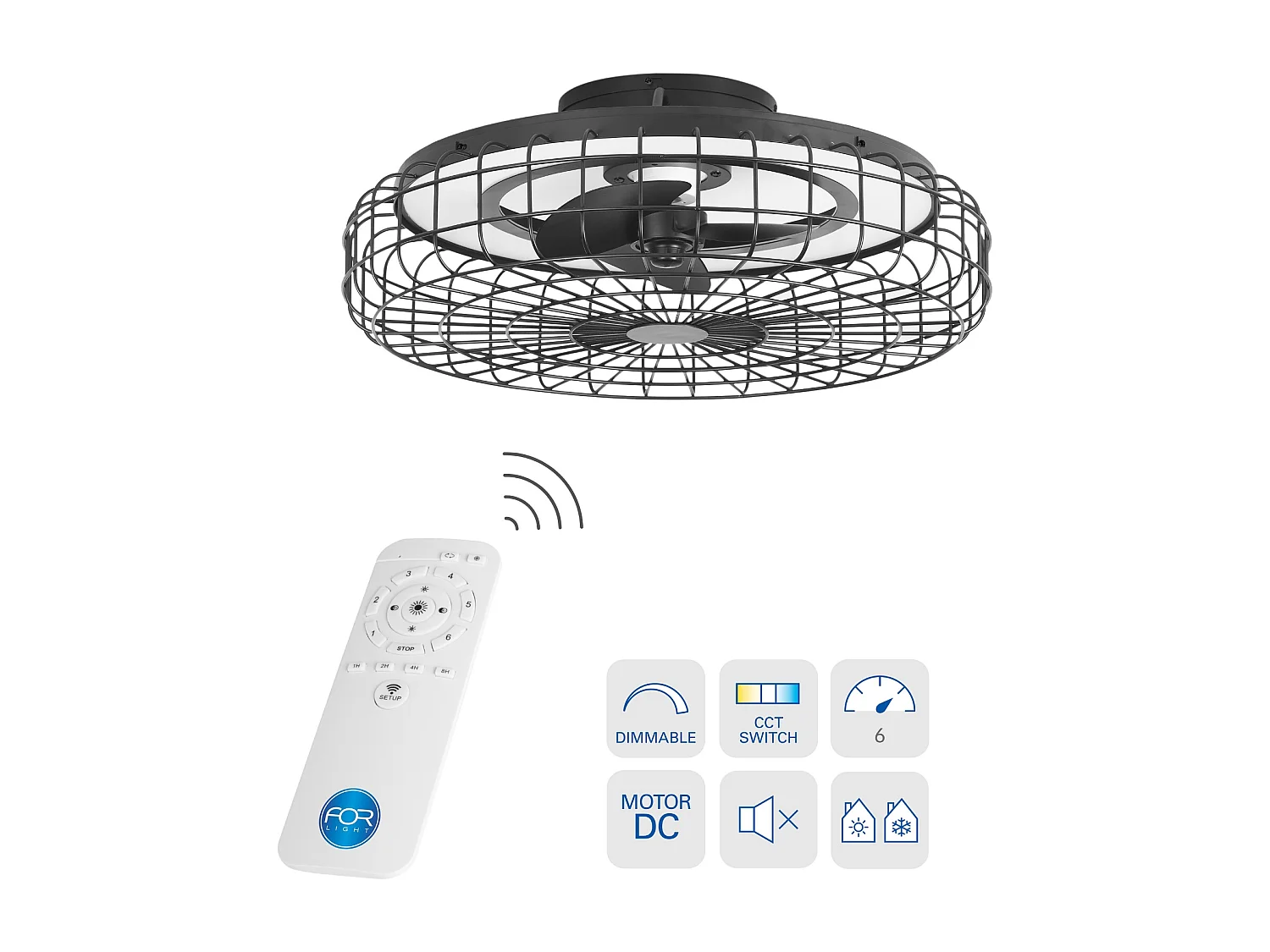 Forlight Merak Ventilateur de plafond avec lampe LED sans lames. 6 - Ventilateur de plafond à vitesse et lumière réglable 2700