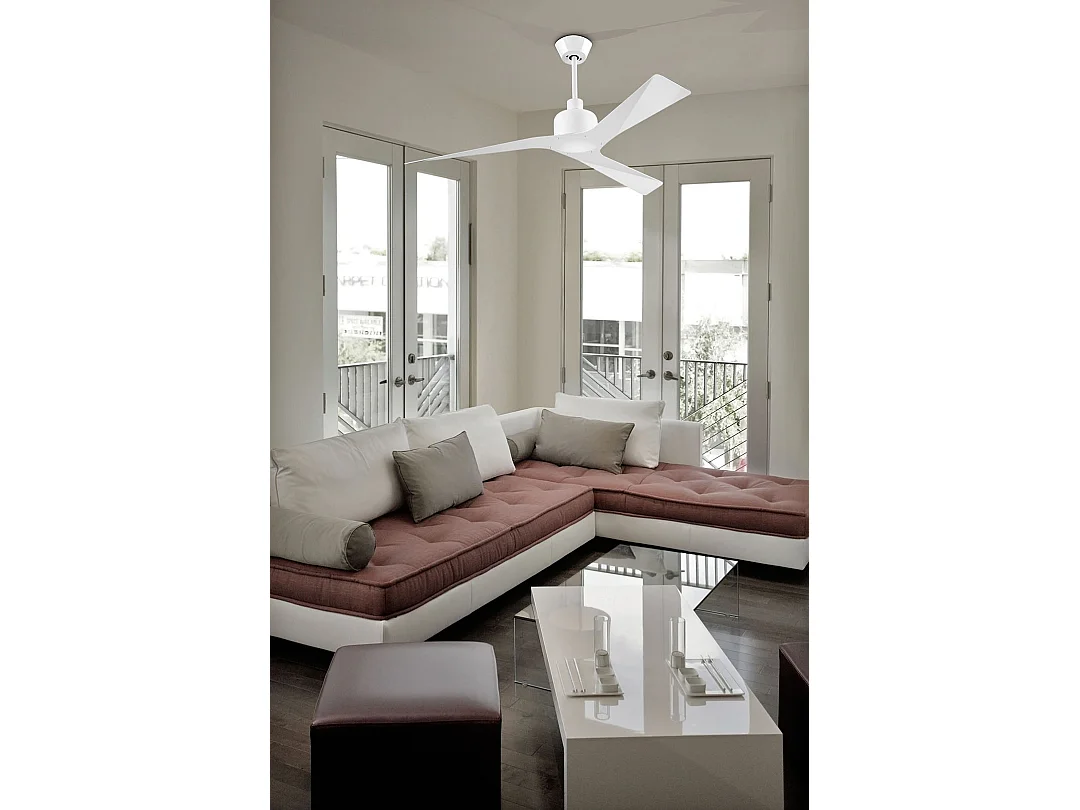 LEDS C4 Ventilateur du Plafond Ip20 Mogan Blanc Brillant Blanc