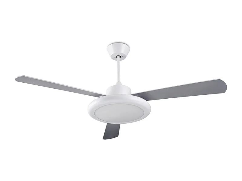 LEDS C4 Ventilateur du Plafond Ip20 Bahia Led 24.4W Blanc Chaud - 3000K On-Off Blanc Brillant Gri