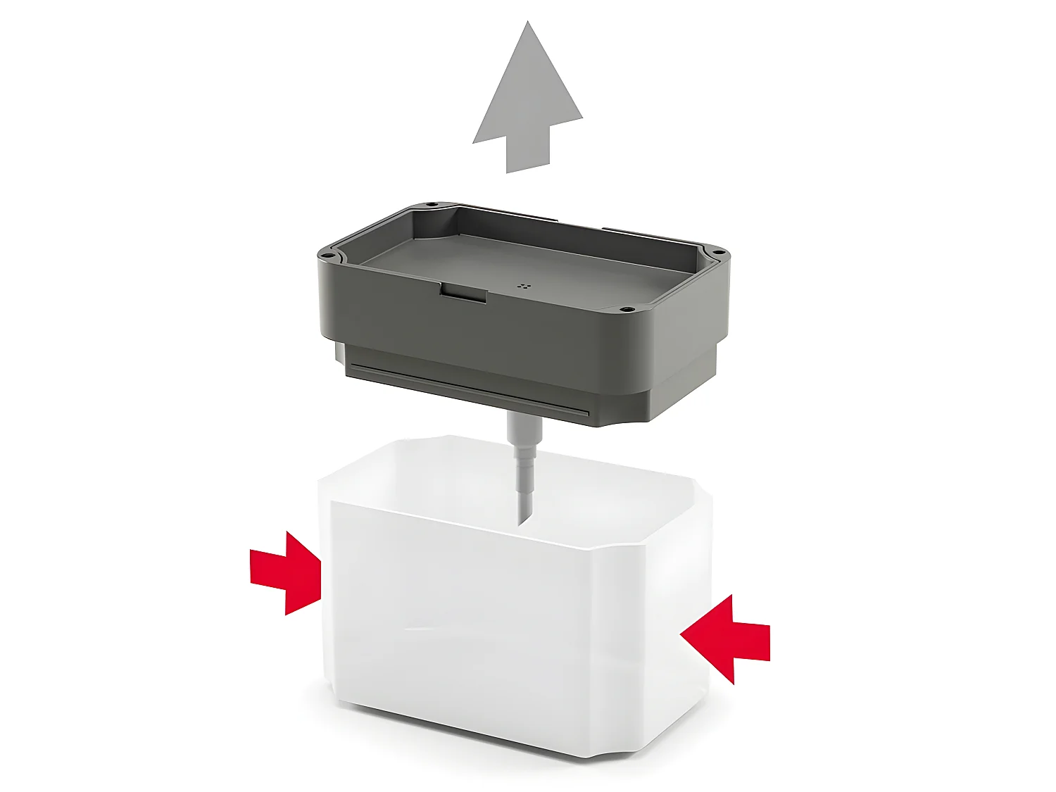 Dispensador de Jabón SPONGETEX Metaltex en Acero Gris con Porta-Esponja Ajustable y Depósito Translúcido