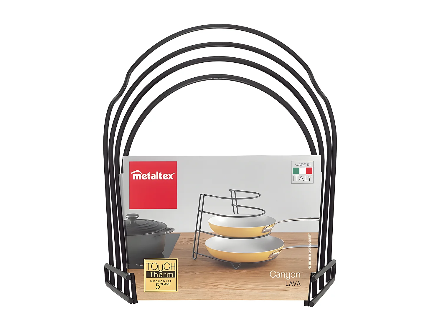 CANYON LAVA Série Metaltex 4 Niveaux Sartenero avec Finition Touch-Therm® Couleur Noir