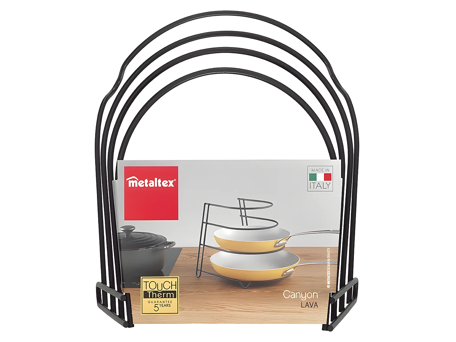 CANYON LAVA Série Metaltex 4 Niveaux Sartenero avec Finition Touch-Therm® Couleur Noir