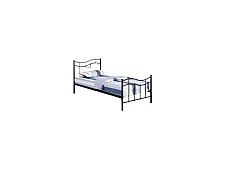 Lit ODETTE 90x200 cm en métal coloris noir avec sommier.