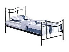 Lit ODETTE 90x200 cm en métal coloris noir avec sommier.