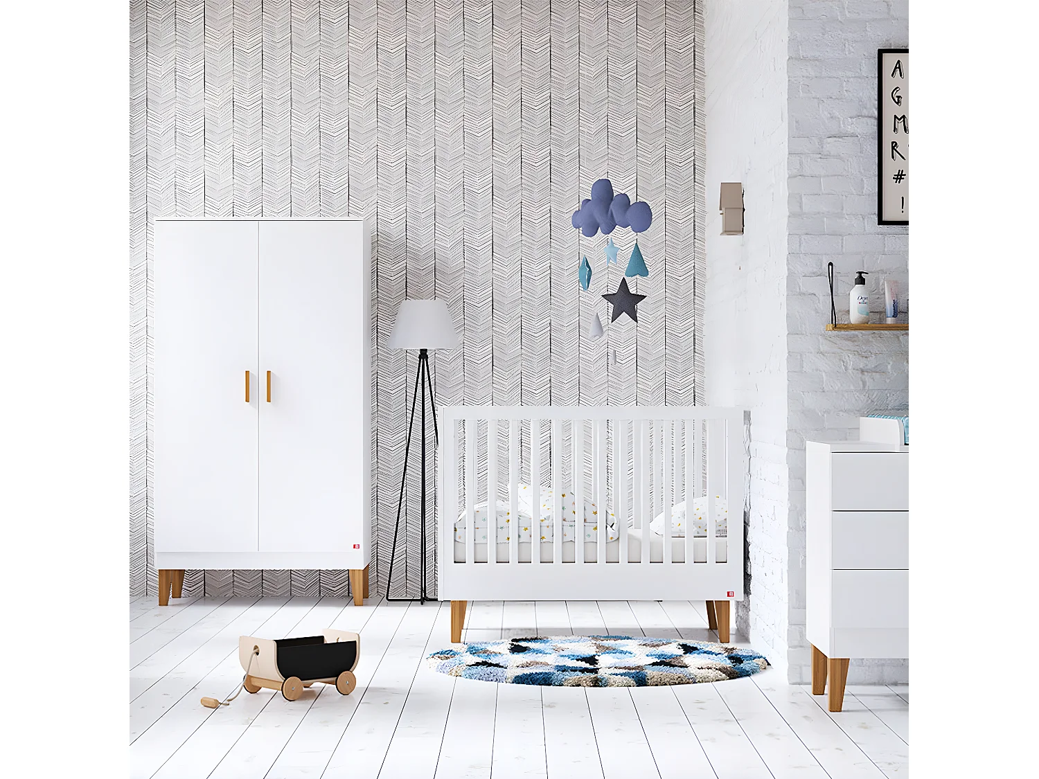 Lit bébé Lounge Blanc