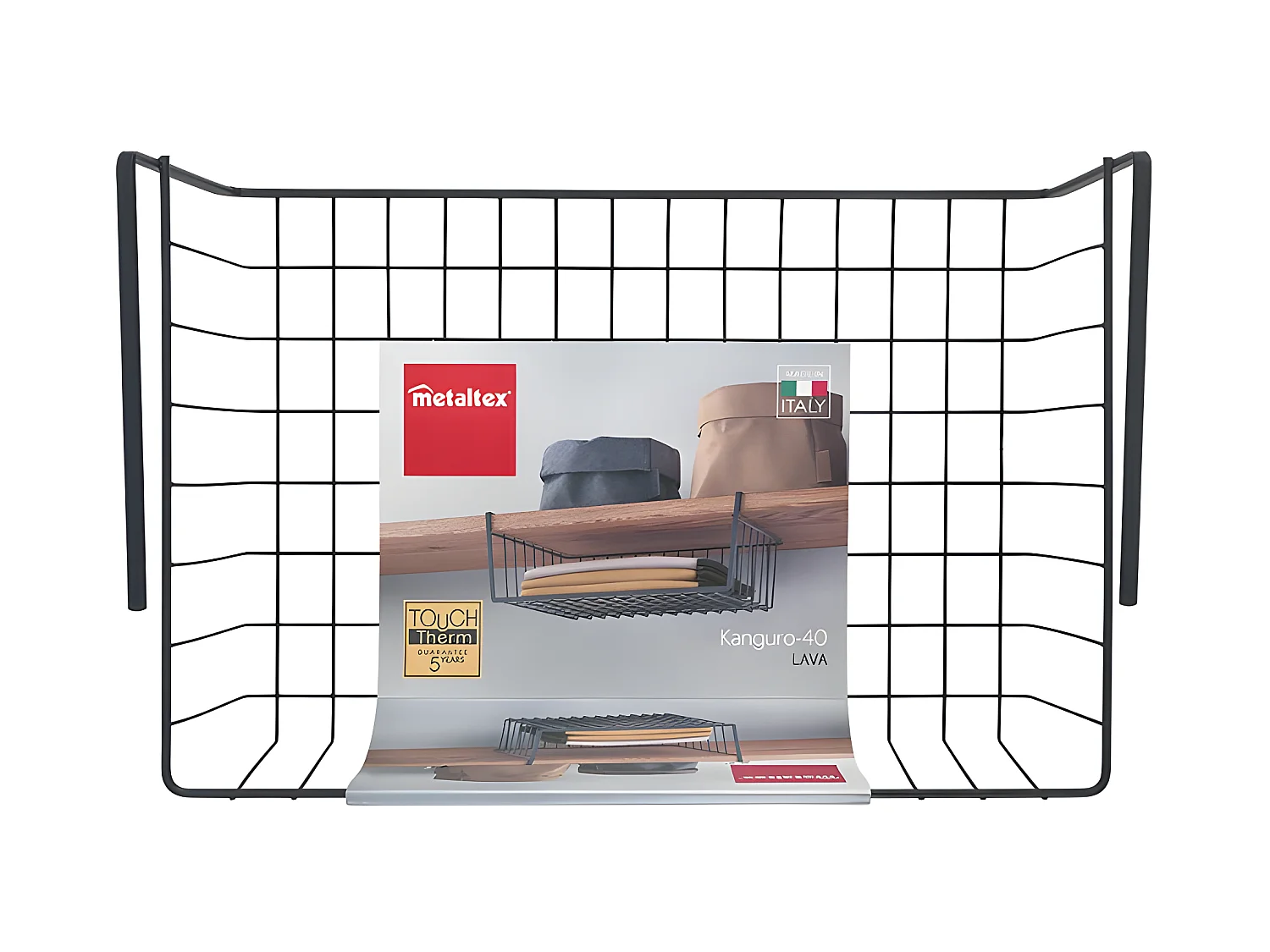 Metaltex Étagère KANGURO 40 cm. Finition Touch-Therm® Couleur Noir