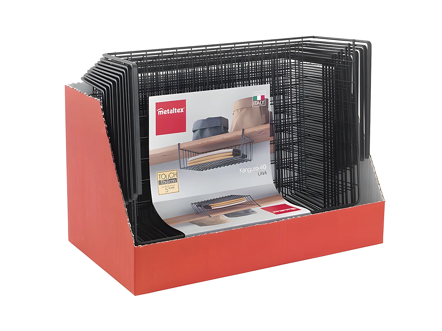 Metaltex Étagère KANGURO 40 cm. Finition Touch-Therm® Couleur Noir