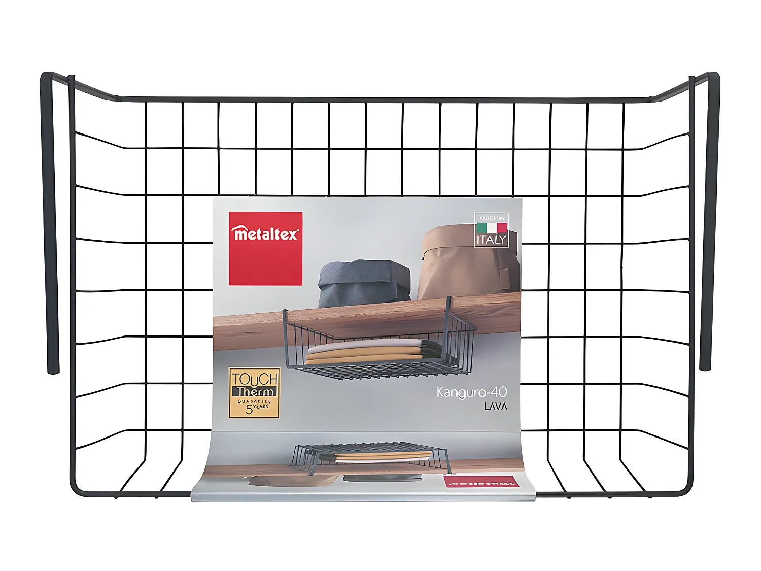 Metaltex Étagère KANGURO 40 cm. Finition Touch-Therm® Couleur Noir