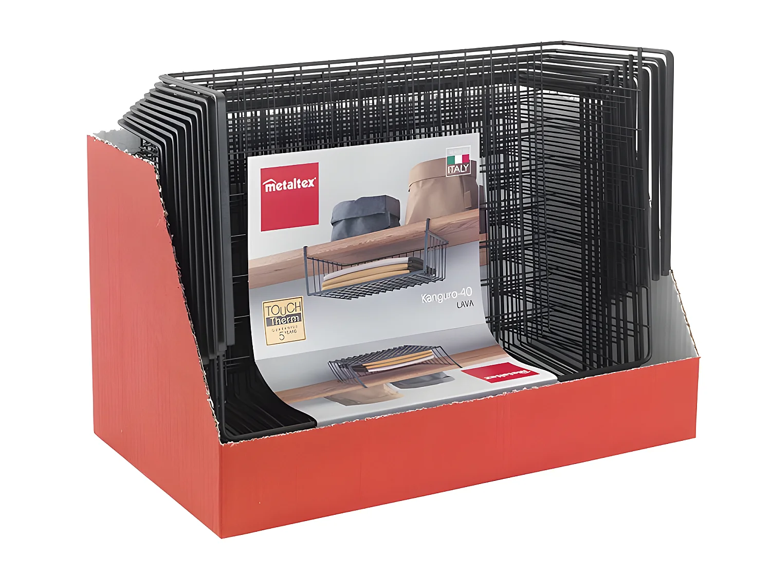 Metaltex Étagère KANGURO 40 cm. Finition Touch-Therm® Couleur Noir