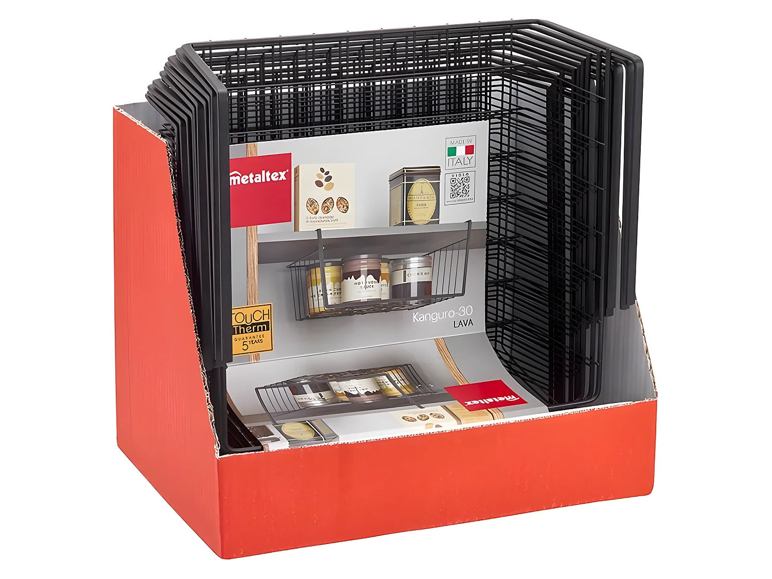 Estante KANGURO 30 cm Touch-Therm® Negro - Metal/Acero - Fabricado en Italia