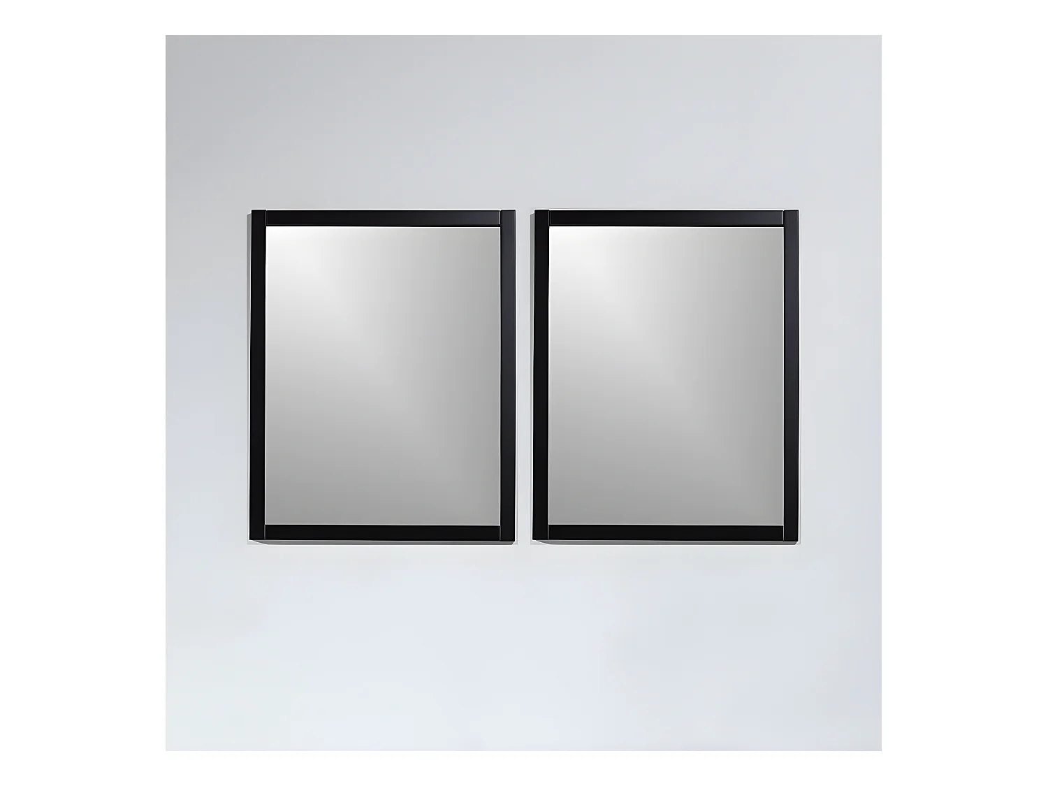 Pack de 2 espejos NEO rectangulares 56x70cm con marco negro mate