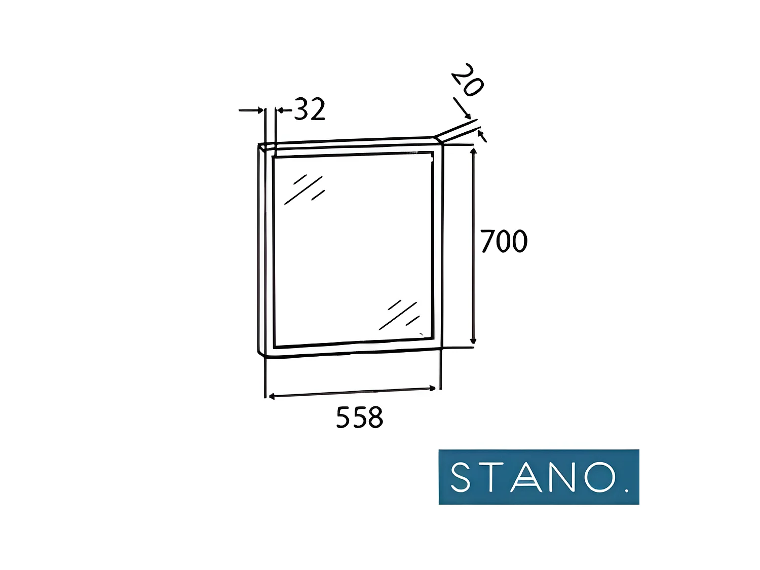 Pack de 2 espejos NEO rectangulares 56x70cm con marco negro mate